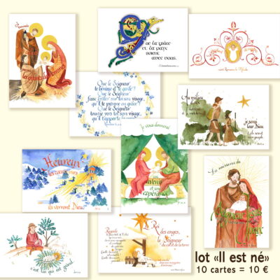 Nouveauté - 10 cartes de Noël, Lot "Il est né", ed 2026